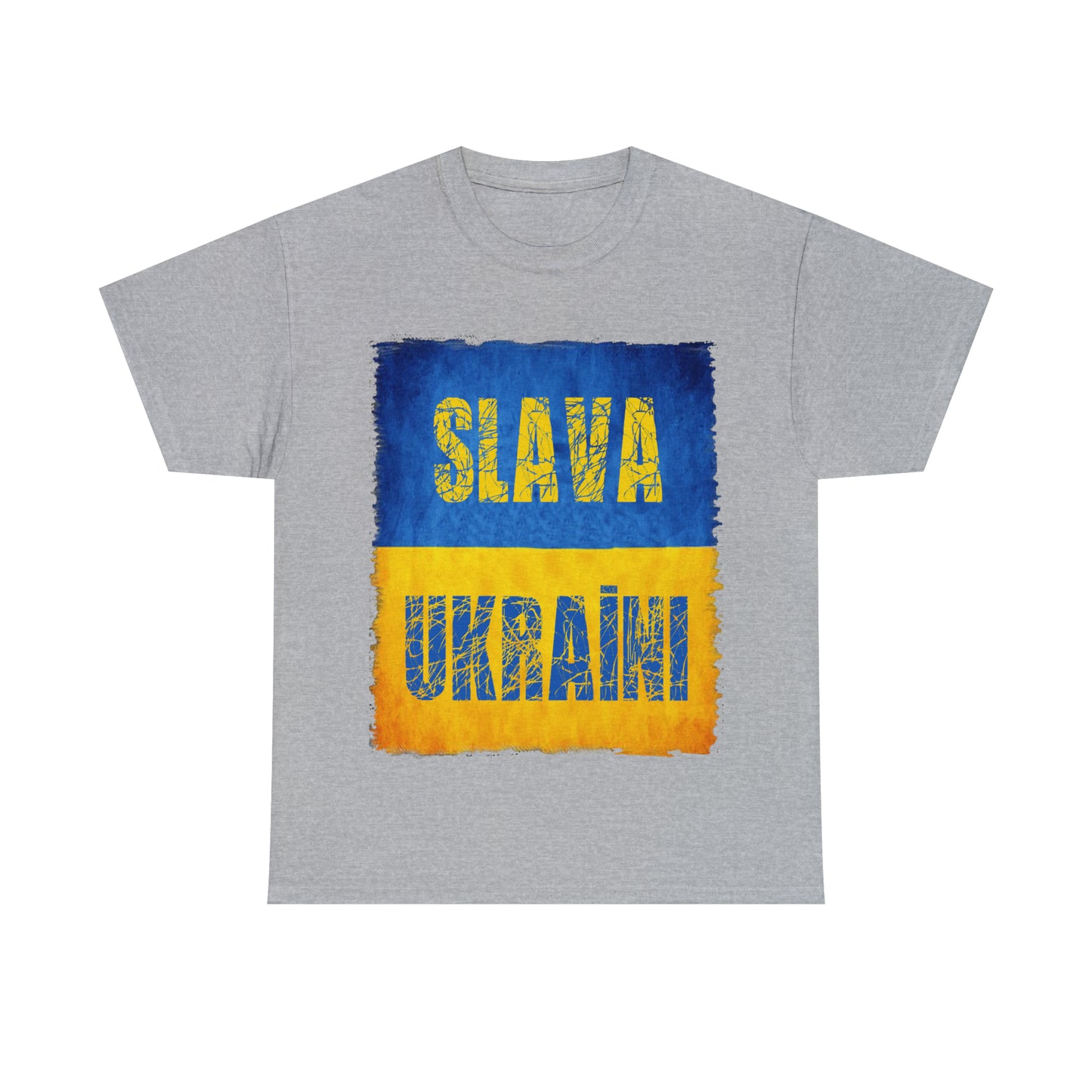 "SLAVA UKRAINI" FLAG - Unisex Heavy Cotton Tee