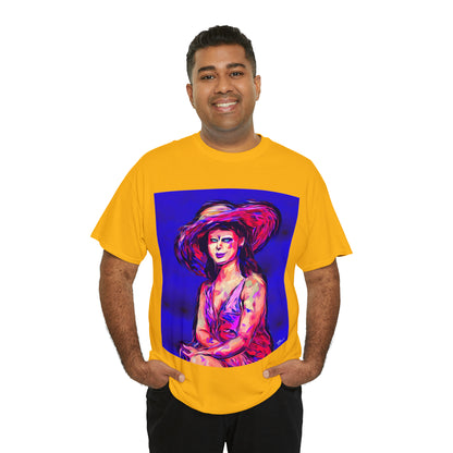 LADY IN SUN HAT - Airt on a Shirt  - Unisex Heavy Cotton Tee - AUS