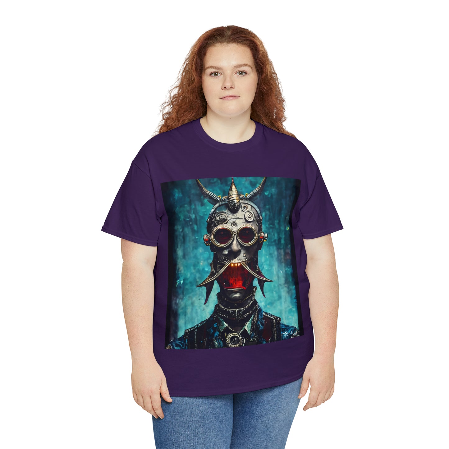 CYBER-STEAMPUNK BOUNTY-HUNTER - Airt on a Shirt  - Unisex Heavy Cotton Tee - AUS