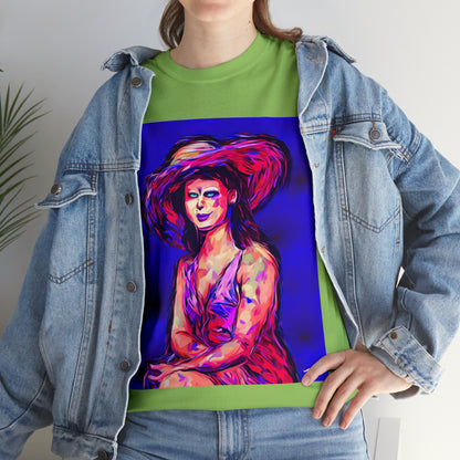 LADY IN SUN HAT - Airt on a Shirt  - Unisex Heavy Cotton Tee - AUS