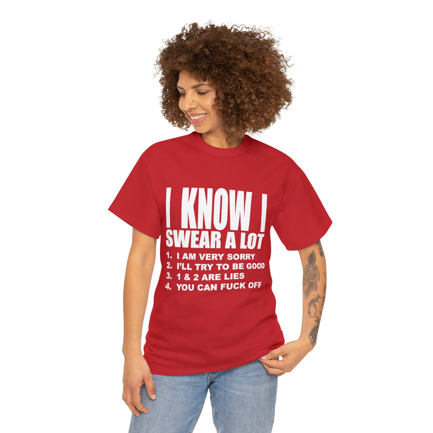 I KNOW I SWEAR A LOT (r*** version) - Unisex Heavy Cotton Tee - AUS