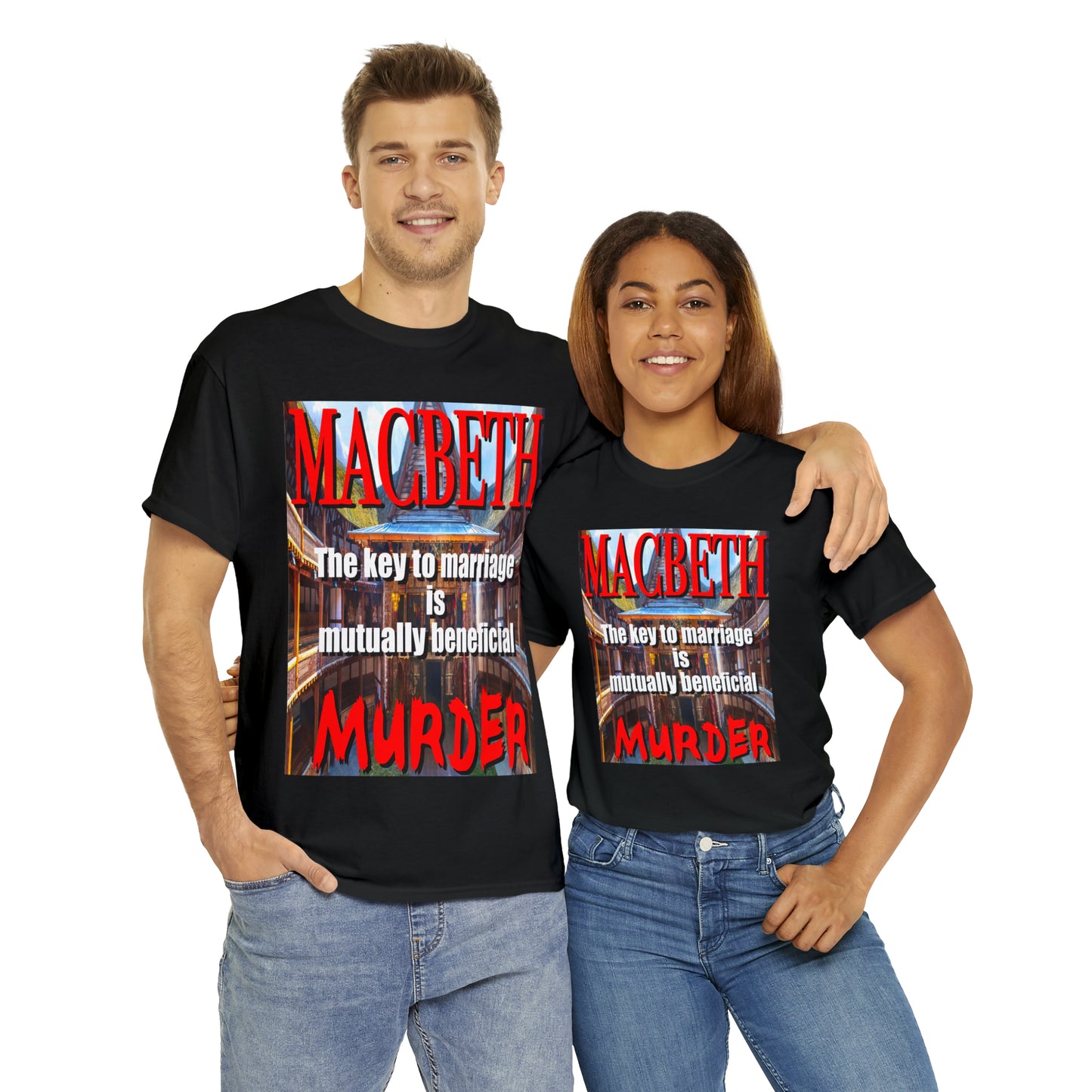 MACBETH the key to marriage is...- Unisex Heavy Cotton Tee