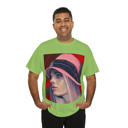 LADY IN PINK HAT - Airt on a Shirt  - Unisex Heavy Cotton Tee - AUS