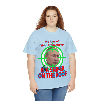 Help from Above SNIPER ON THE ROOF - Funny Unisex Heavy Cotton Tee - AUS