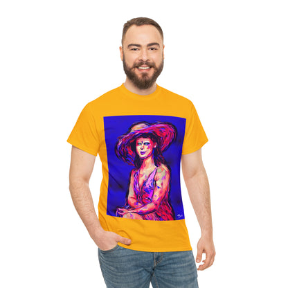 LADY IN SUN HAT - Airt on a Shirt  - Unisex Heavy Cotton Tee - AUS