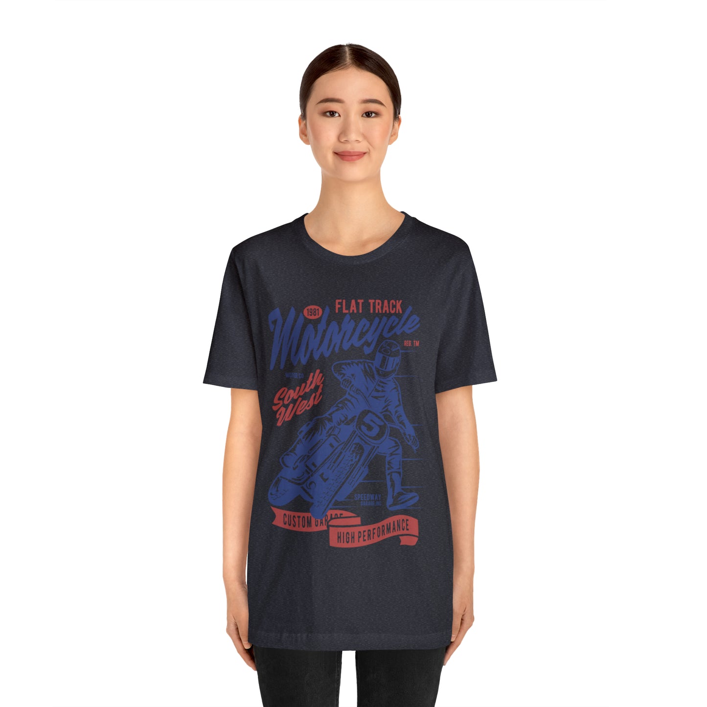 FLAT TRACK MOTORCYCLE - Unisex Jersey Short Sleeve Tee