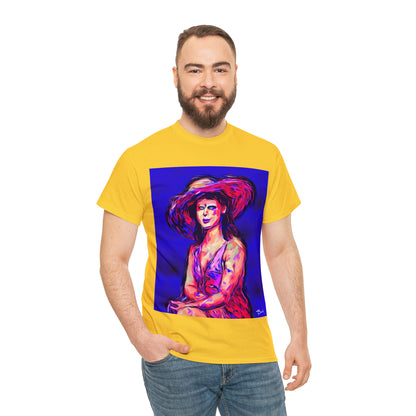 LADY IN SUN HAT - Airt on a Shirt  - Unisex Heavy Cotton Tee - AUS