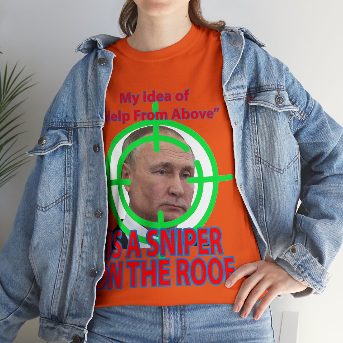 Help from Above SNIPER ON THE ROOF - Funny Unisex Heavy Cotton Tee - AUS