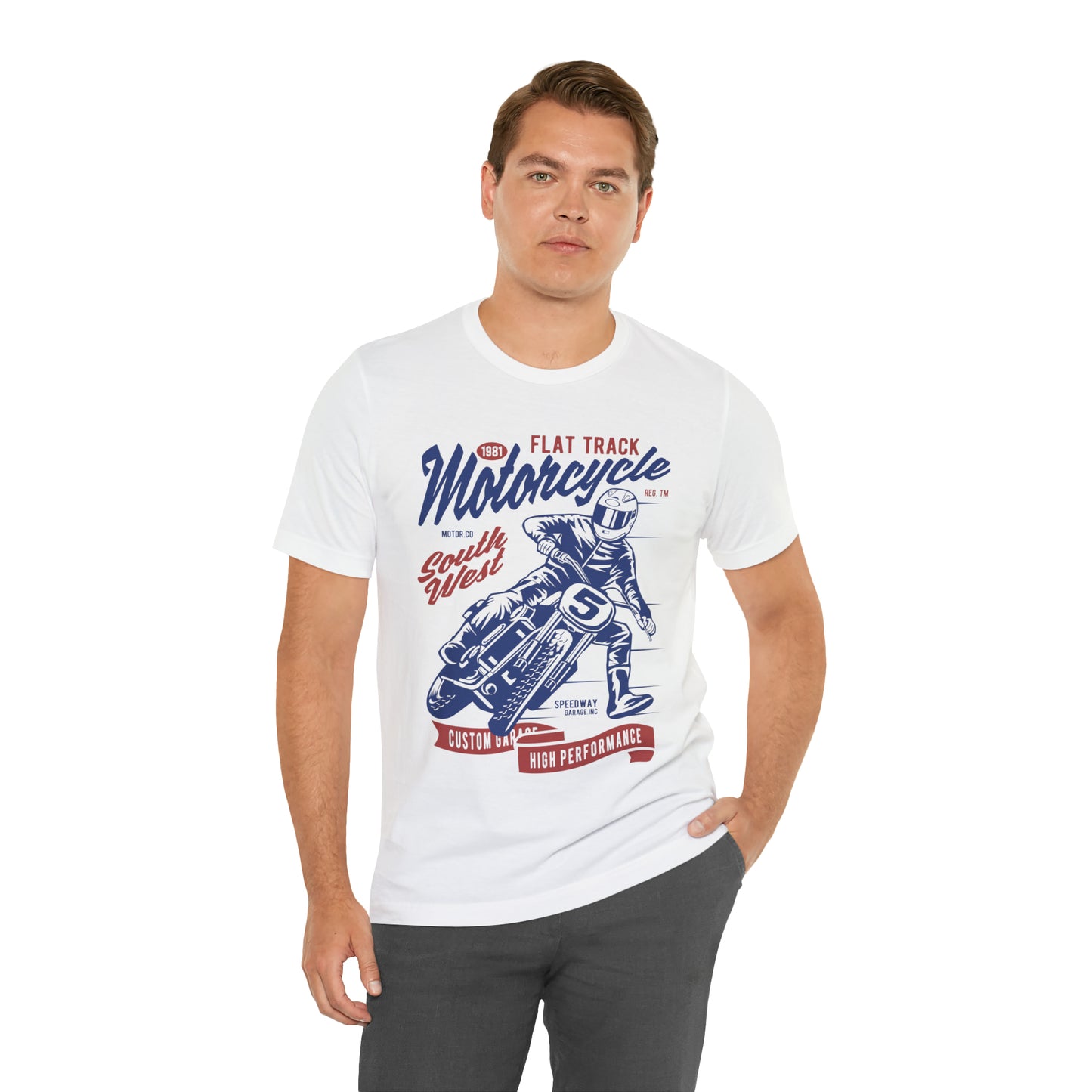 FLAT TRACK MOTORCYCLE - Unisex Jersey Short Sleeve Tee