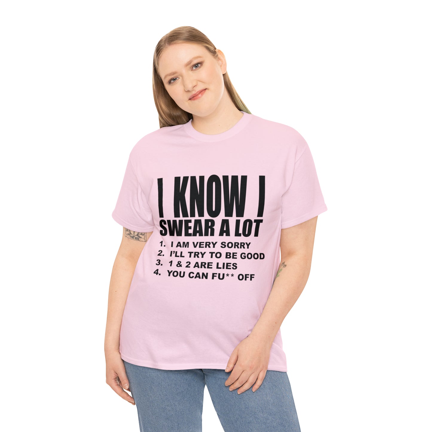 I KNOW I SWEAR A LOT (Po**** Version) - Unisex Heavy Cotton Tee - AUS