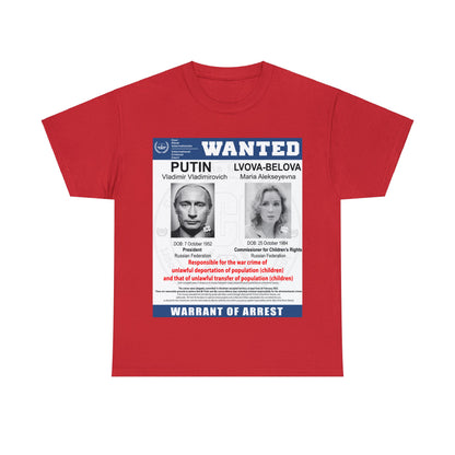 Justice for Ukraine's Children: Wanted War Criminals T-Shirt - Unisex T-Shirt