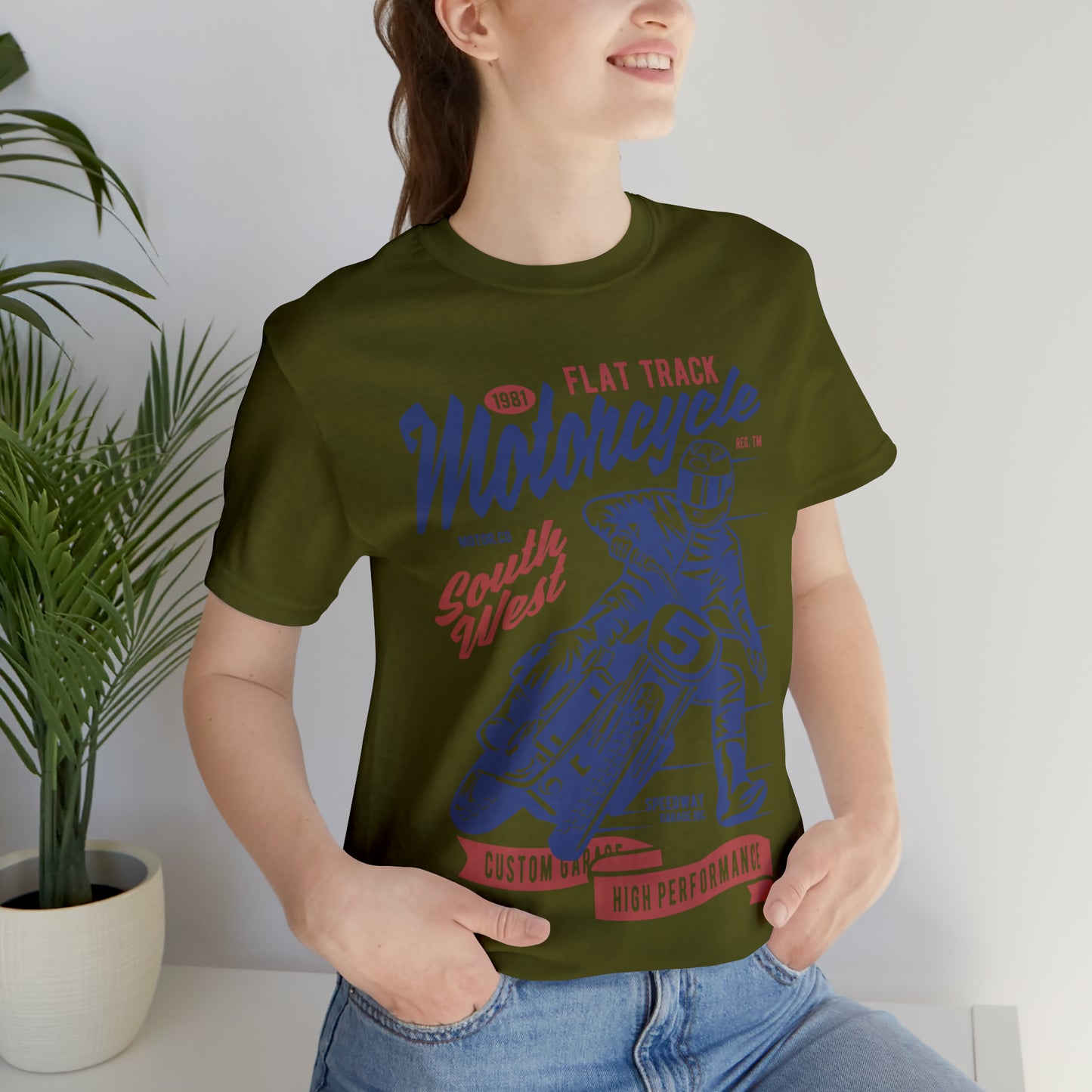 FLAT TRACK MOTORCYCLE - Unisex Jersey Short Sleeve Tee