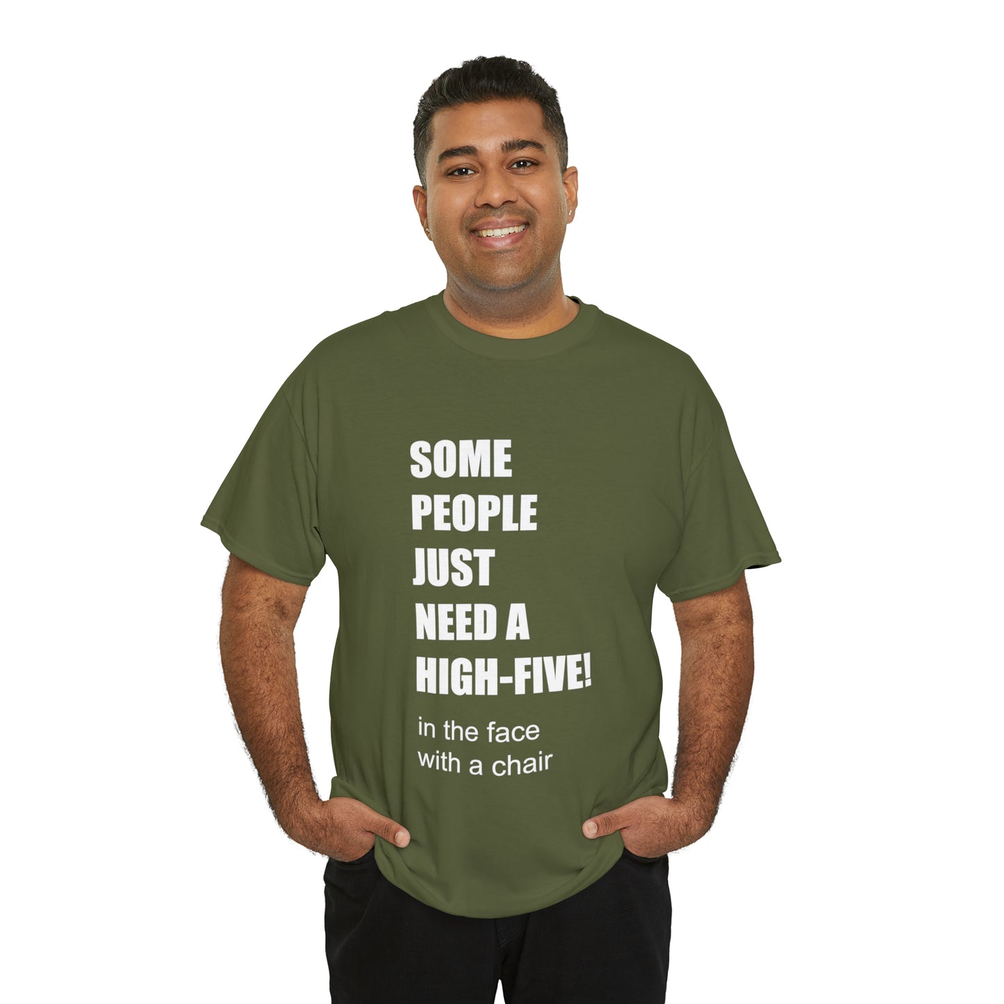 SOME PEOPLE NEED A HIGH-FIVE - Unisex Heavy Cotton Tee - AUS