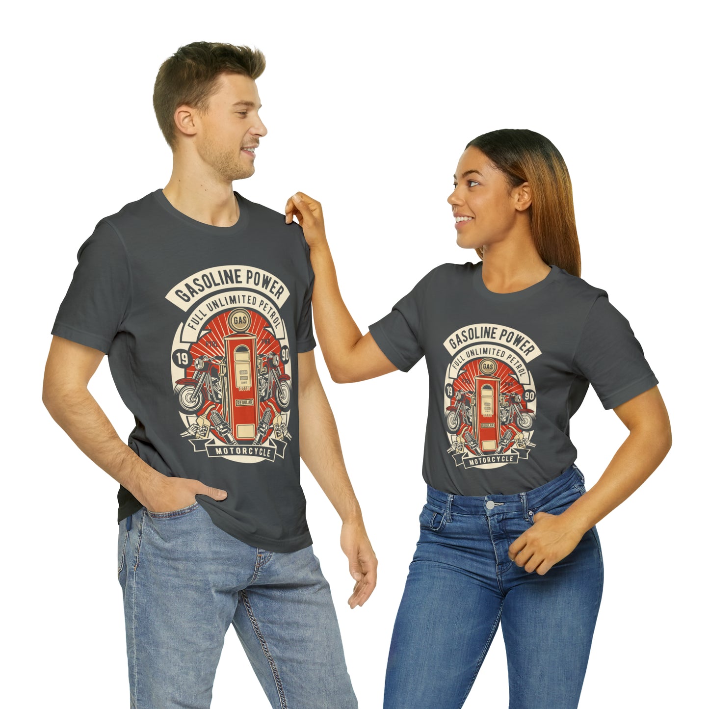 GASOLINE POWER Motorcycle - Unisex Jersey Short Sleeve Tee