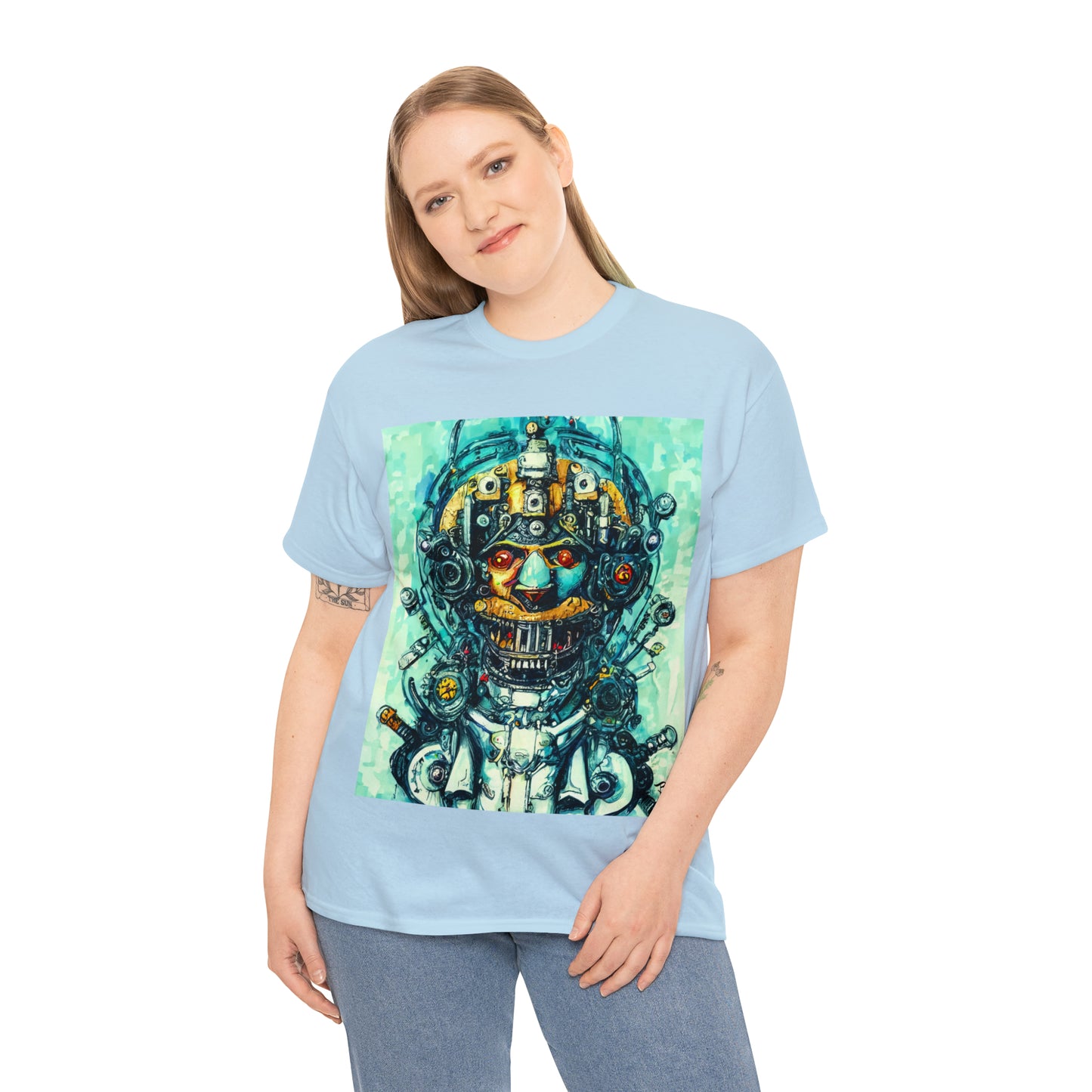 CYBERPUNK STEAMPUNK AUTON - Airt on a Shirt  - Unisex Heavy Cotton Tee - AUS