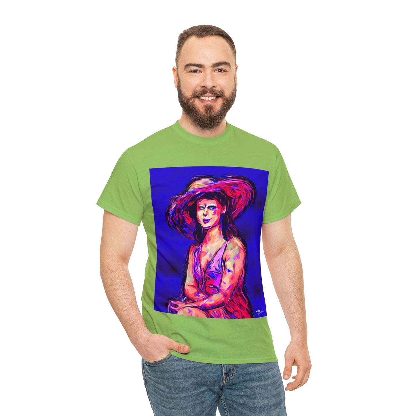 LADY IN SUN HAT - Airt on a Shirt  - Unisex Heavy Cotton Tee - AUS