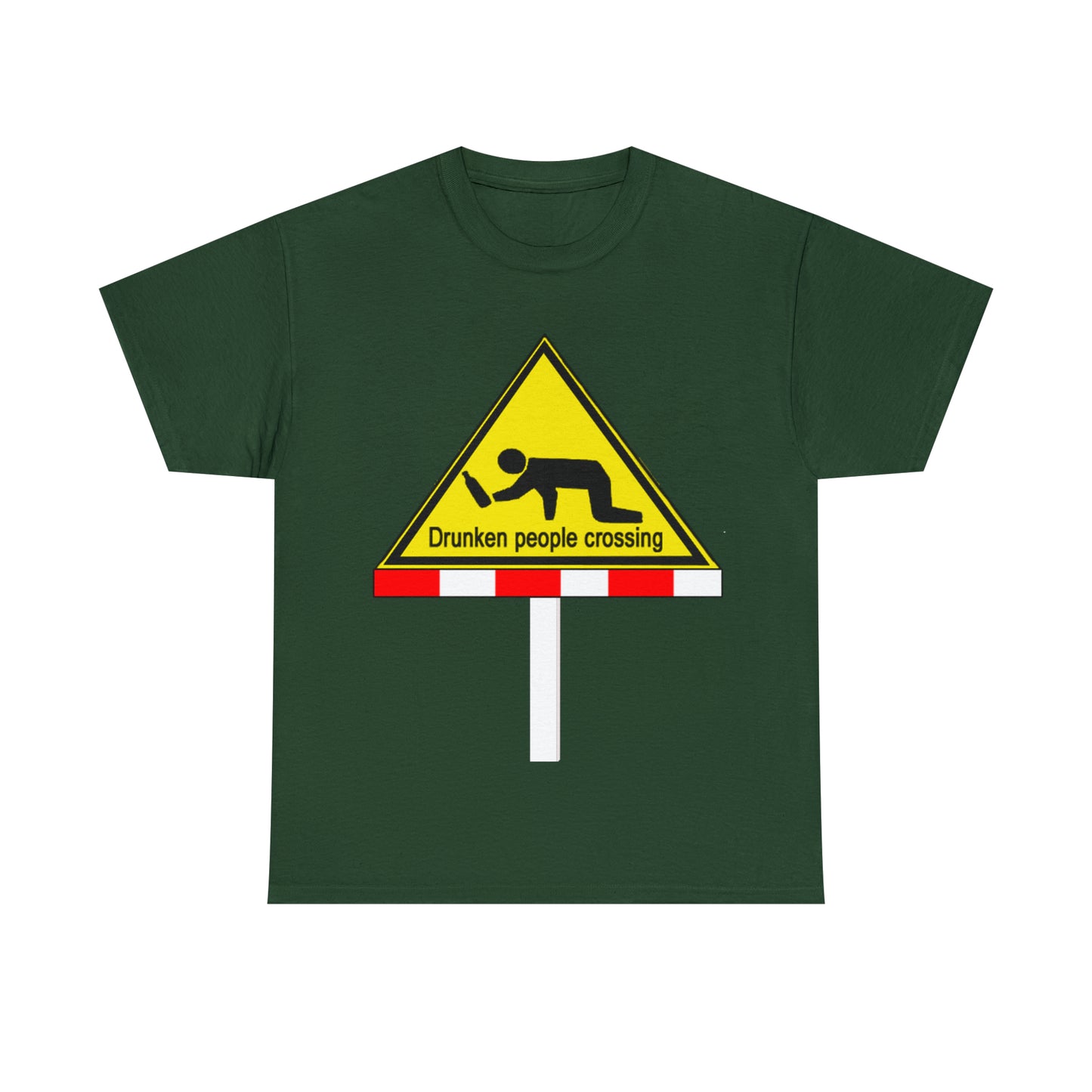DRU**** PEOPLE CROSSING FUNNY SIGN T-SHIRT - Unisex Heavy Cotton Tee - AUS