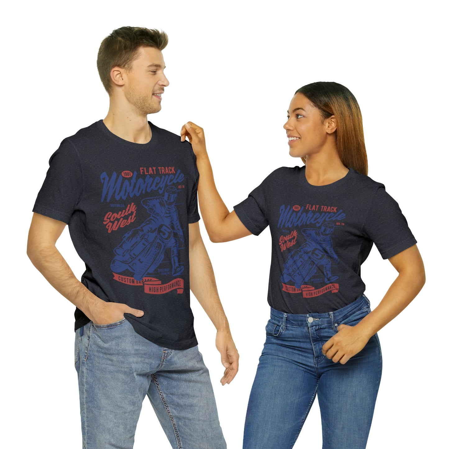 FLAT TRACK MOTORCYCLE - Unisex Jersey Short Sleeve Tee