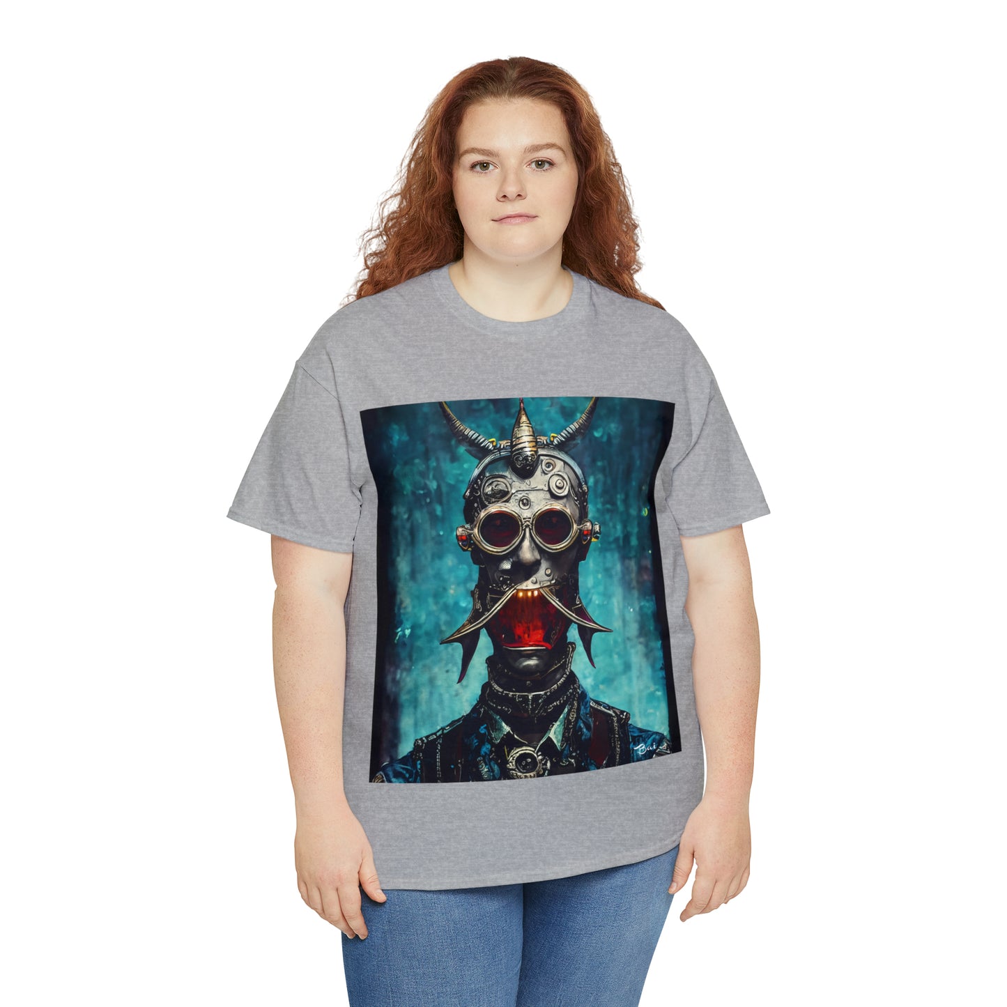 CYBER-STEAMPUNK BOUNTY-HUNTER - Airt on a Shirt  - Unisex Heavy Cotton Tee - AUS