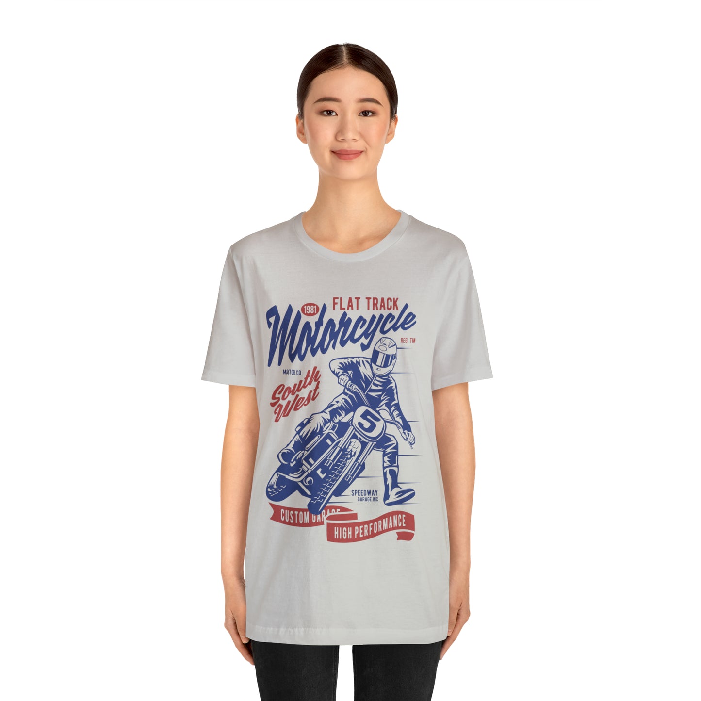 FLAT TRACK MOTORCYCLE - Unisex Jersey Short Sleeve Tee