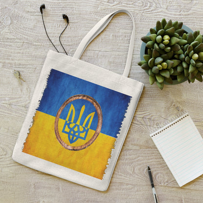 UKRAINIAN TRIDENT FLAG - Polyester Tote Bag