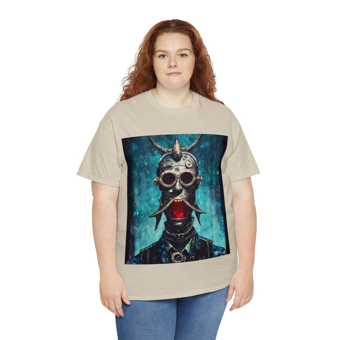 CYBER-STEAMPUNK BOUNTY-HUNTER - Airt on a Shirt  - Unisex Heavy Cotton Tee - AUS