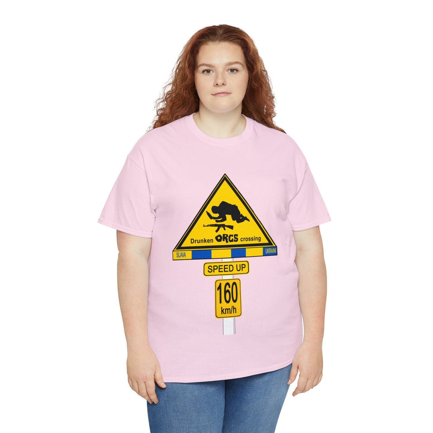 DRU**** ORCS CROSSING UKRAINE SUPPORTER T-SHIRT - Unisex Heavy Cotton Tee - AUS