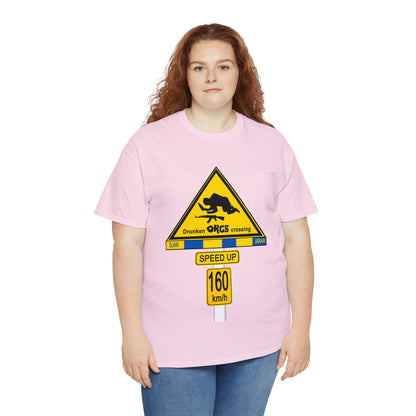DRU**** ORCS CROSSING UKRAINE SUPPORTER T-SHIRT - Unisex Heavy Cotton Tee - AUS