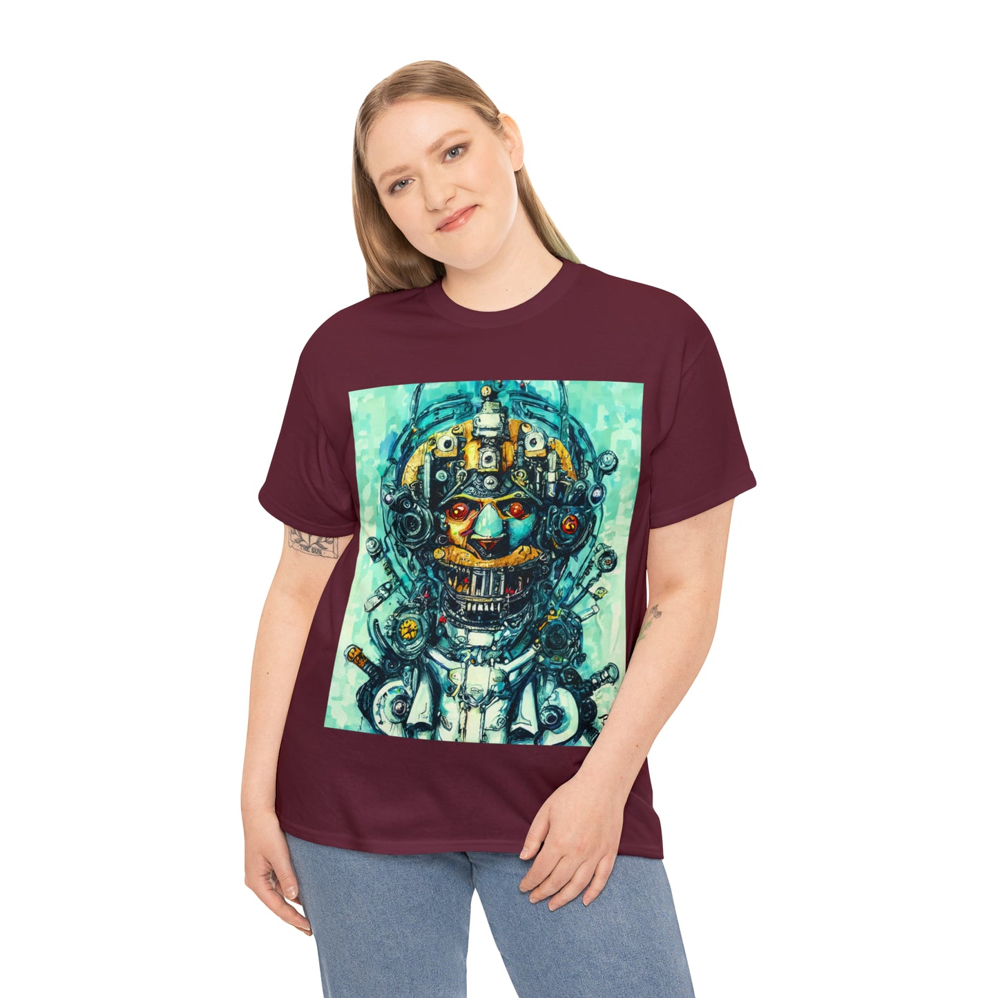 CYBERPUNK STEAMPUNK AUTON - Airt on a Shirt  - Unisex Heavy Cotton Tee - AUS