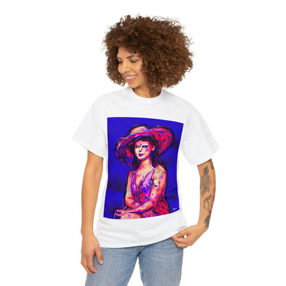 LADY IN SUN HAT - Airt on a Shirt  - Unisex Heavy Cotton Tee - AUS