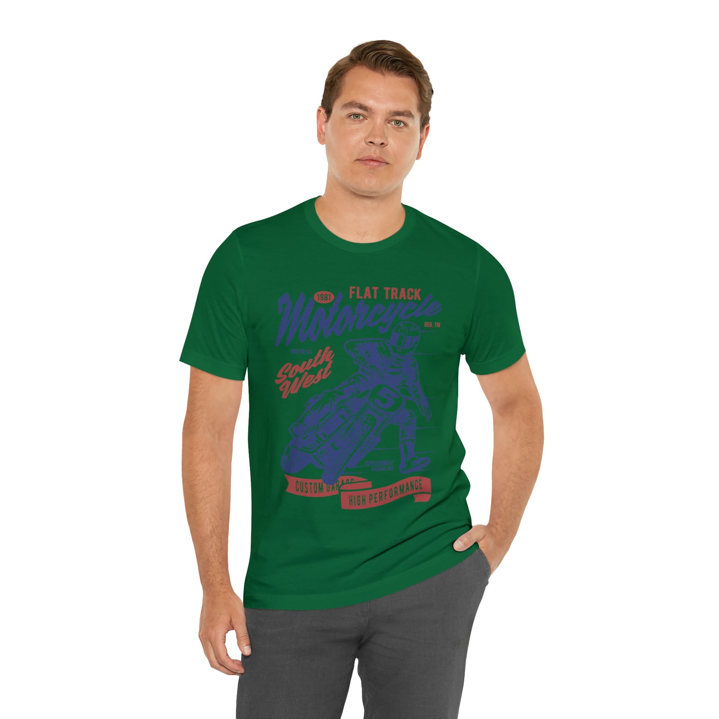 FLAT TRACK MOTORCYCLE - Unisex Jersey Short Sleeve Tee