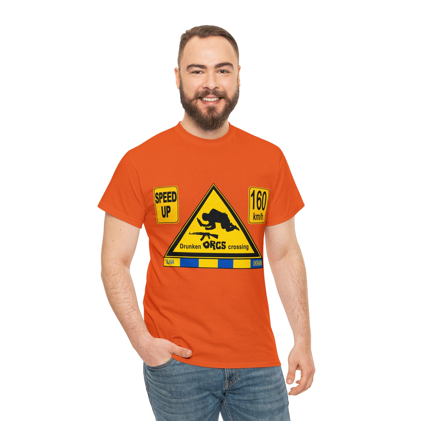 DRU**** ORCS CROSSING - 160 Km/h/SPEED UP - Unisex Heavy Cotton Tee - AUS