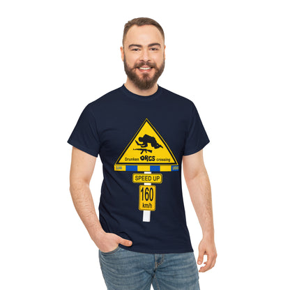 DRU**** ORCS CROSSING UKRAINE SUPPORTER T-SHIRT - Unisex Heavy Cotton Tee - AUS