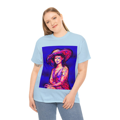 LADY IN SUN HAT - Airt on a Shirt  - Unisex Heavy Cotton Tee - AUS