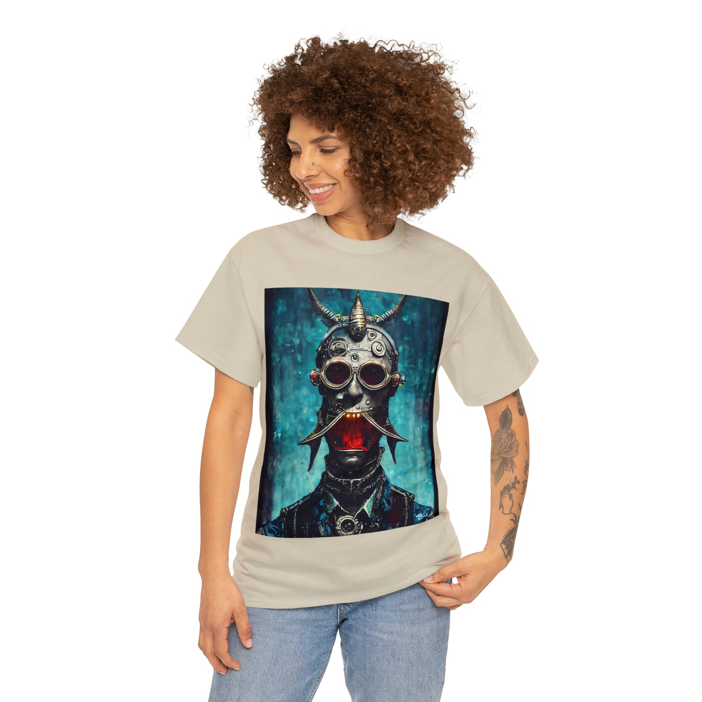 CYBER-STEAMPUNK BOUNTY-HUNTER - Airt on a Shirt  - Unisex Heavy Cotton Tee - AUS