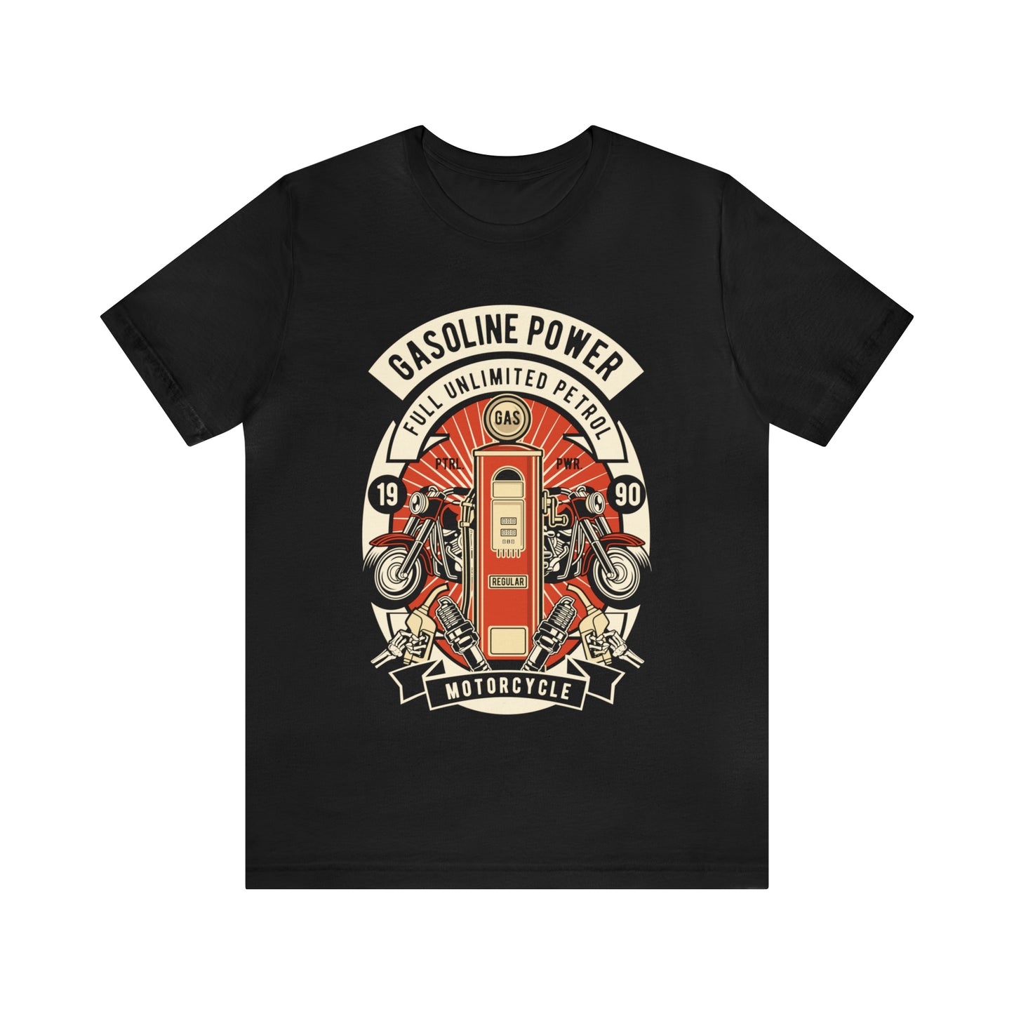 GASOLINE POWER Motorcycle - Unisex Jersey Short Sleeve Tee