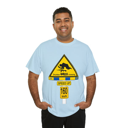 DRU**** ORCS CROSSING UKRAINE SUPPORTER T-SHIRT - Unisex Heavy Cotton Tee - AUS