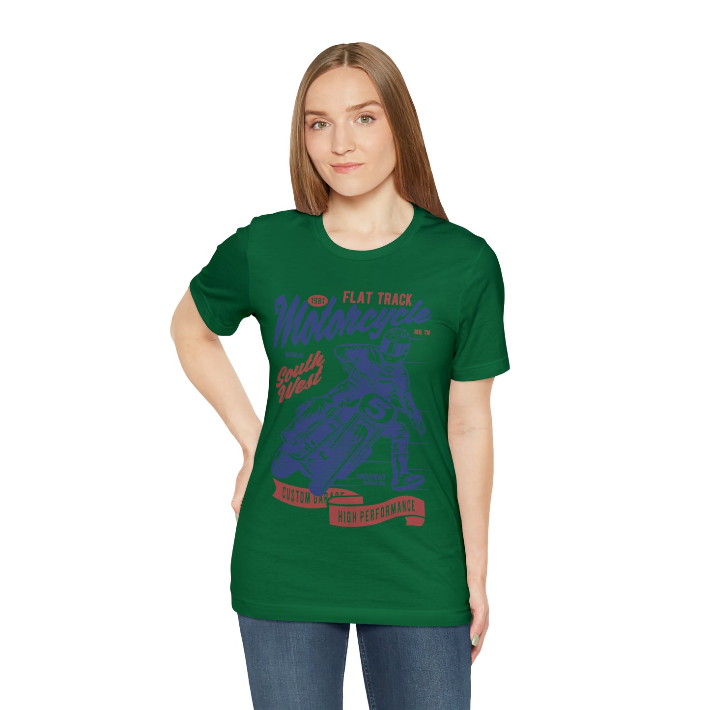 FLAT TRACK MOTORCYCLE - Unisex Jersey Short Sleeve Tee
