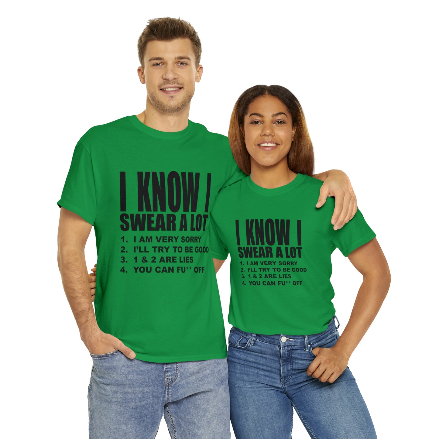 I KNOW I SWEAR A LOT (Po**** Version) - Unisex Heavy Cotton Tee - AUS