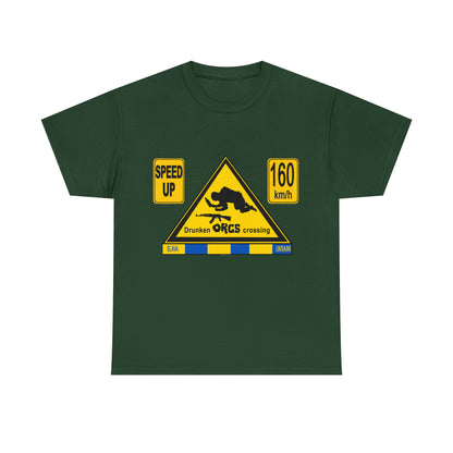 DRU**** ORCS CROSSING - 160 Km/h/SPEED UP - Unisex Heavy Cotton Tee - AUS