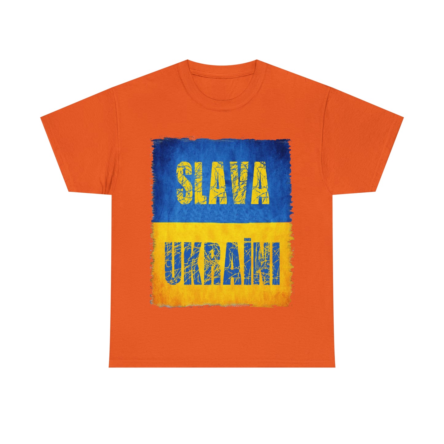 "SLAVA UKRAINI" FLAG - Unisex Heavy Cotton Tee