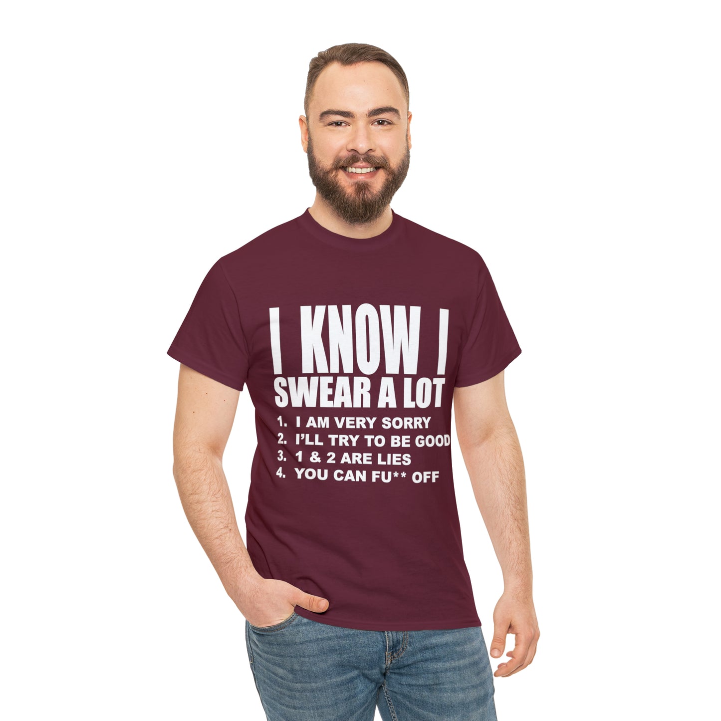 I KNOW I SWEAR A LOT (Po**** Version) - Unisex Heavy Cotton Tee - AUS