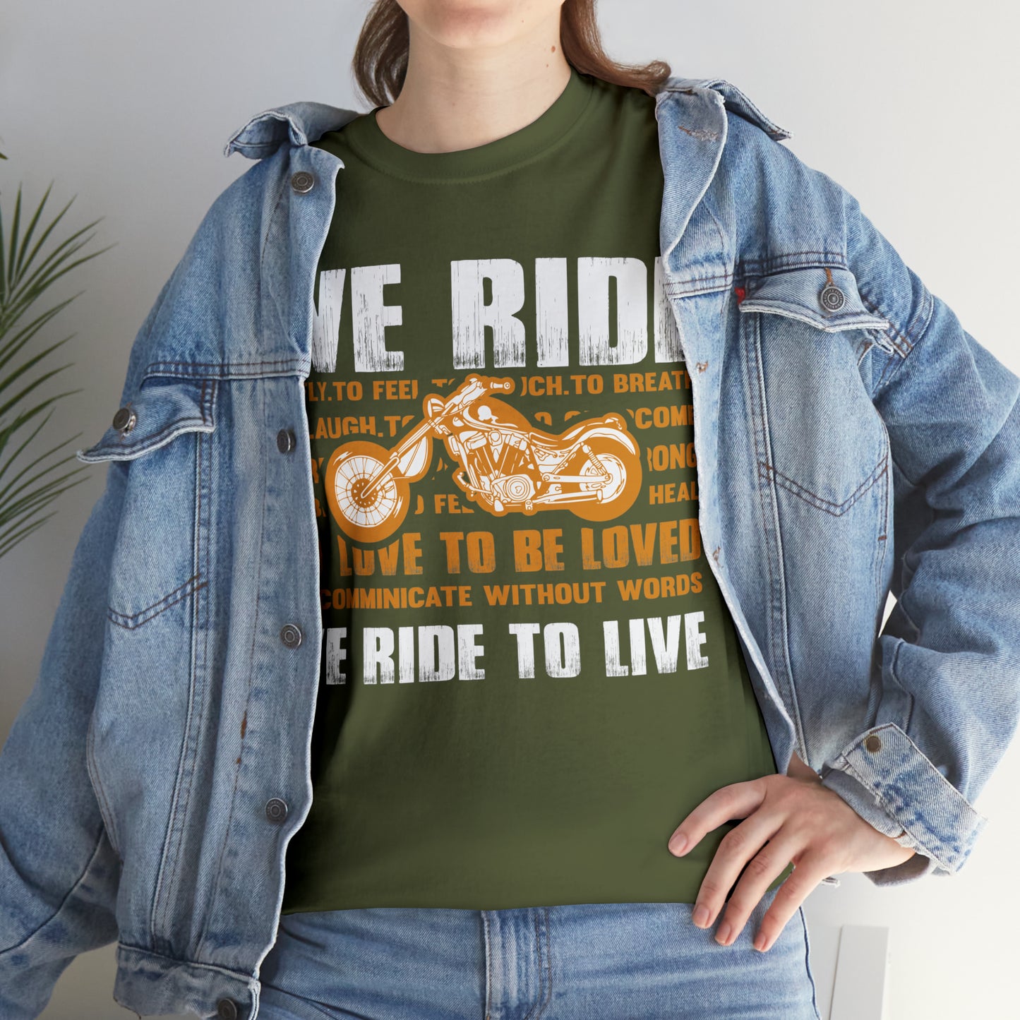 WE RIDE TO LIVE - Unisex Heavy Cotton Tee - USA