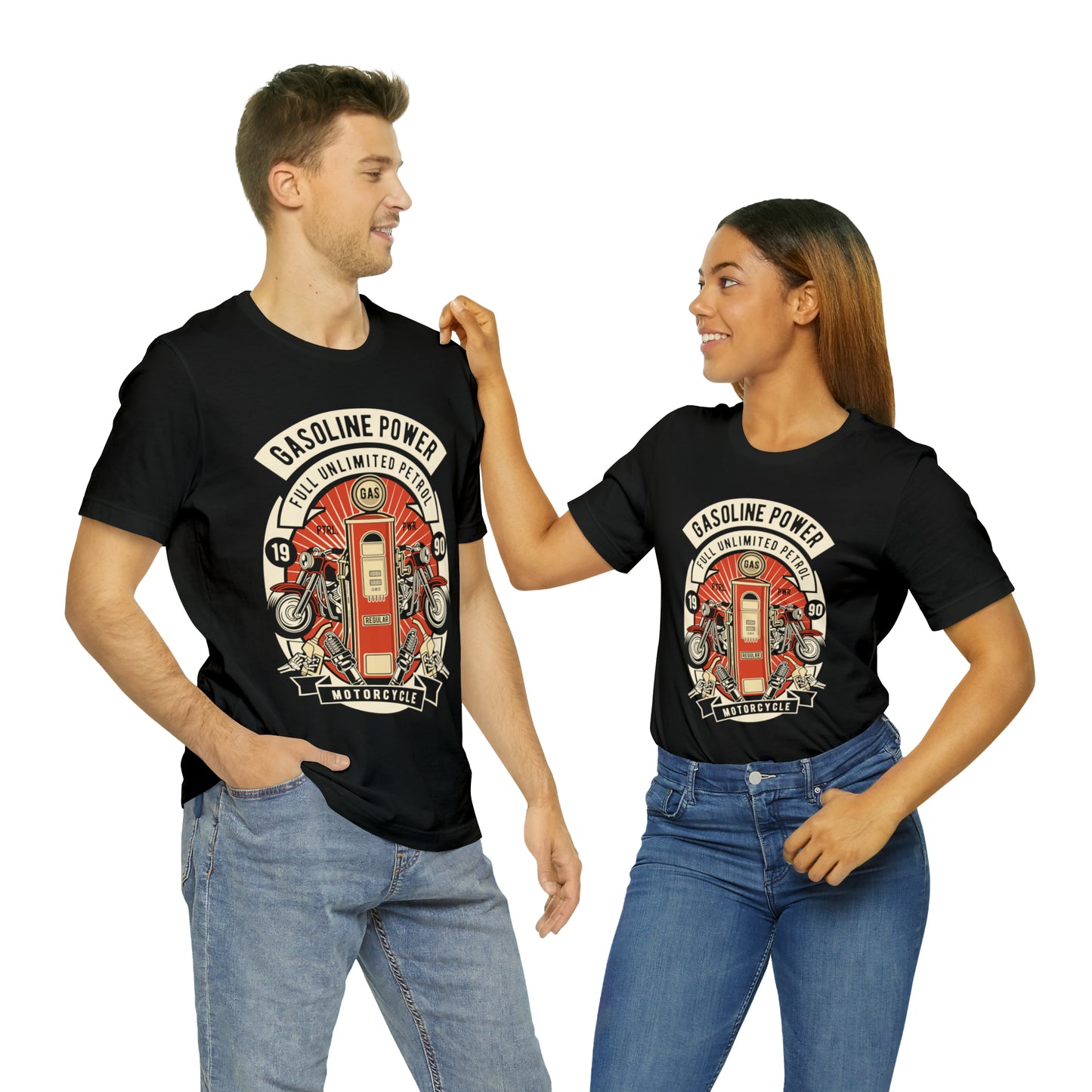 GASOLINE POWER Motorcycle - Unisex Jersey Short Sleeve Tee