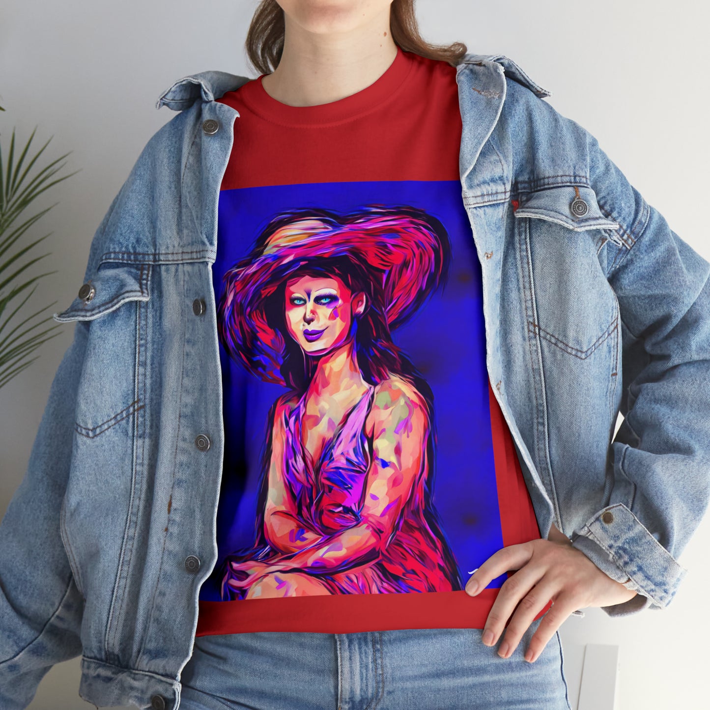 LADY IN SUN HAT - Airt on a Shirt  - Unisex Heavy Cotton Tee - AUS