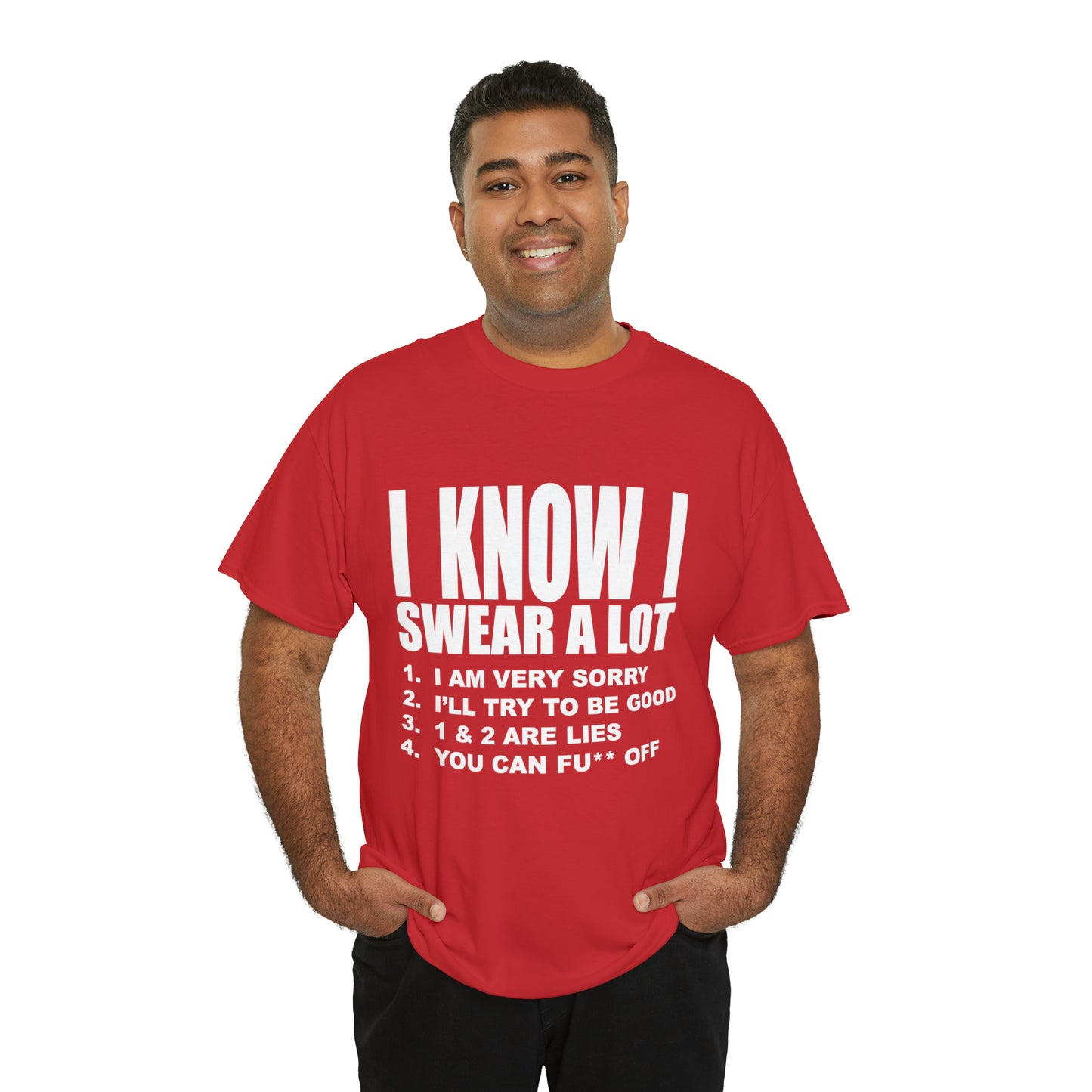 I KNOW I SWEAR A LOT (Po**** Version) - Unisex Heavy Cotton Tee - AUS