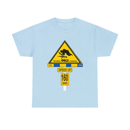 DRU**** ORCS CROSSING UKRAINE SUPPORTER T-SHIRT - Unisex Heavy Cotton Tee - AUS