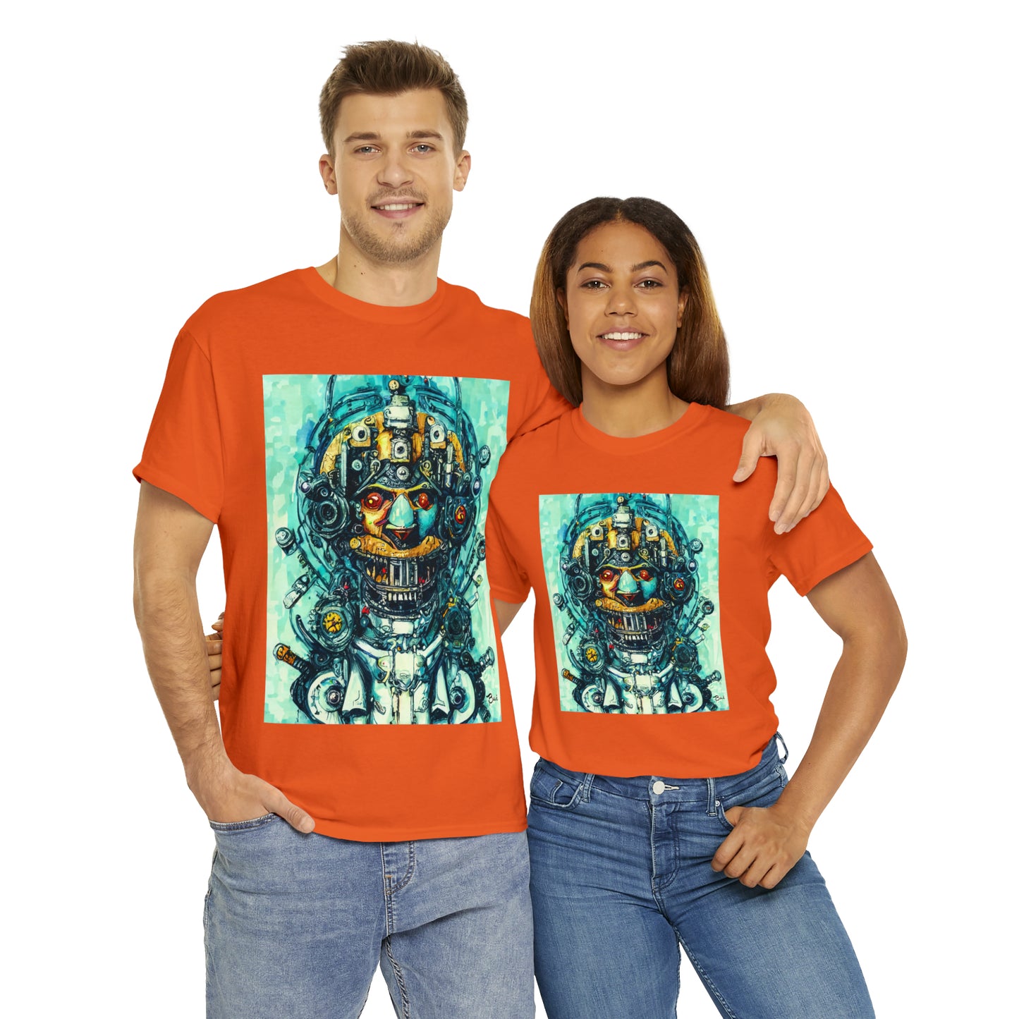 CYBERPUNK STEAMPUNK AUTON - Airt on a Shirt  - Unisex Heavy Cotton Tee - AUS