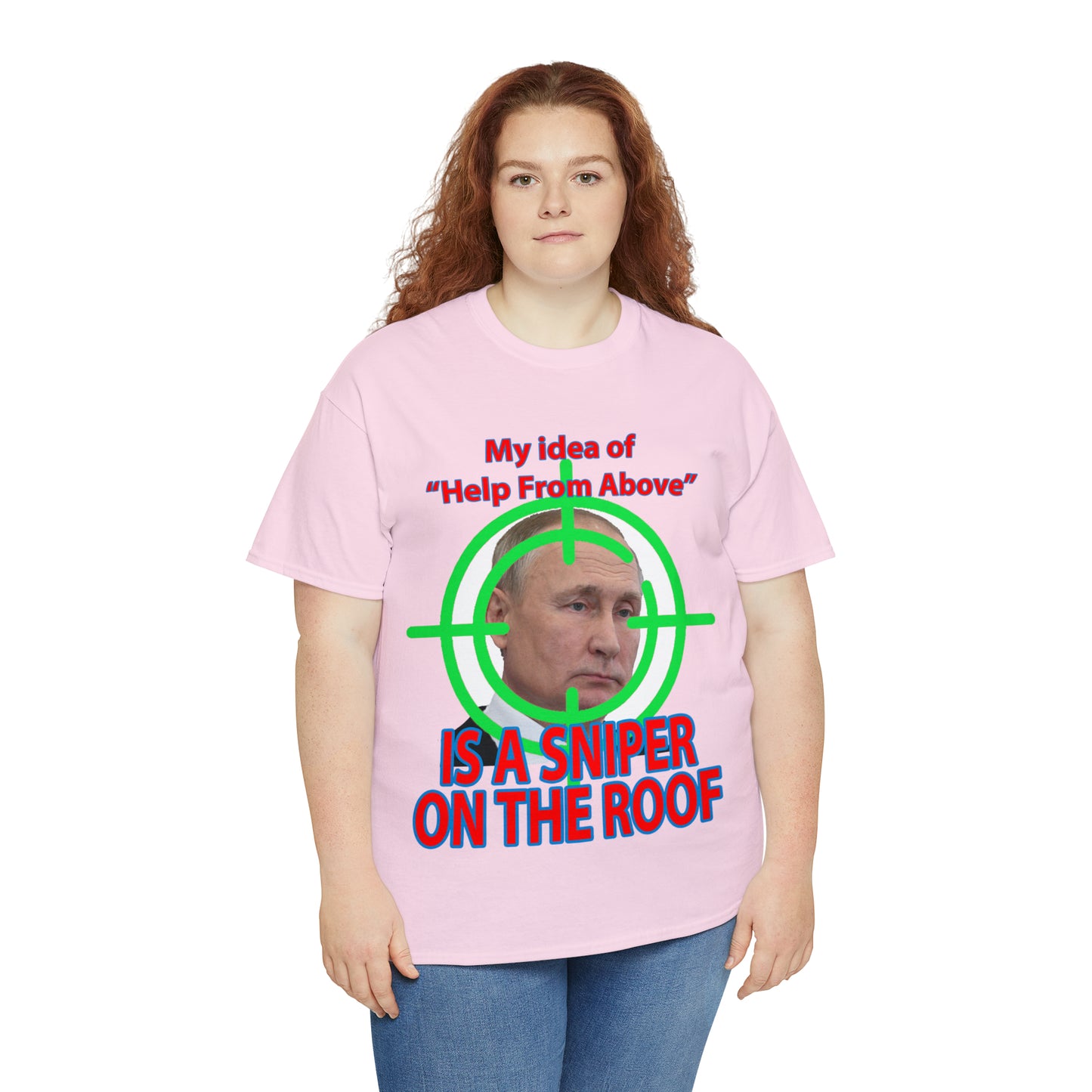 Help from Above SNIPER ON THE ROOF - Funny Unisex Heavy Cotton Tee - AUS