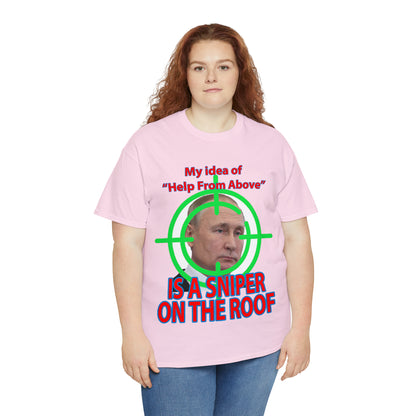 Help from Above SNIPER ON THE ROOF - Funny Unisex Heavy Cotton Tee - AUS
